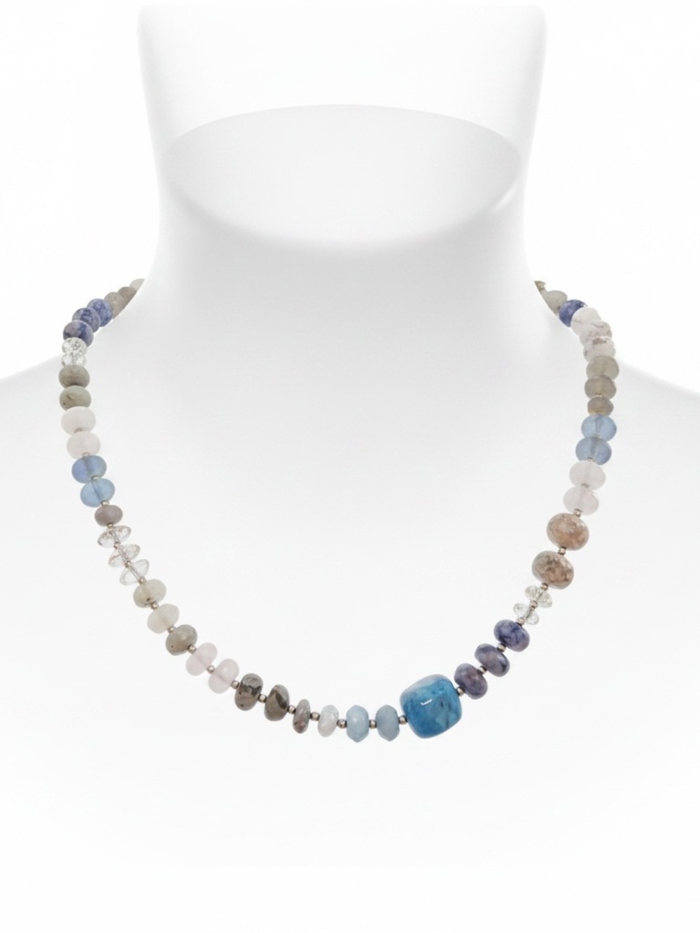 Anthropologie Rainbow Necklace Light Grey